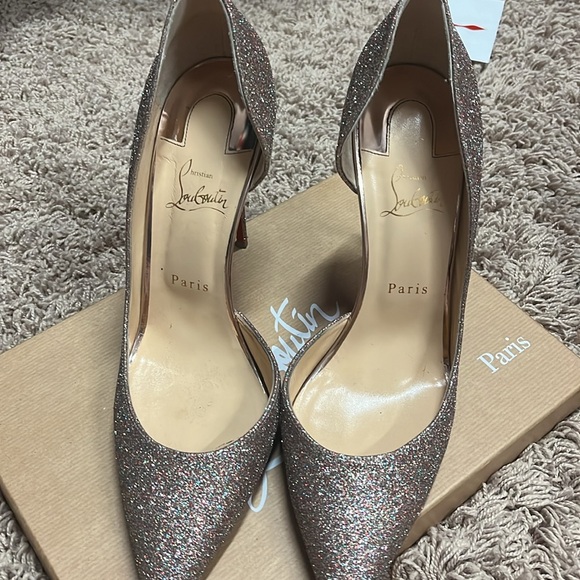 Christian Louboutin size 41.5 Iriza 100mm Glitter Stilettos - worn only once. - Picture 10 of 10